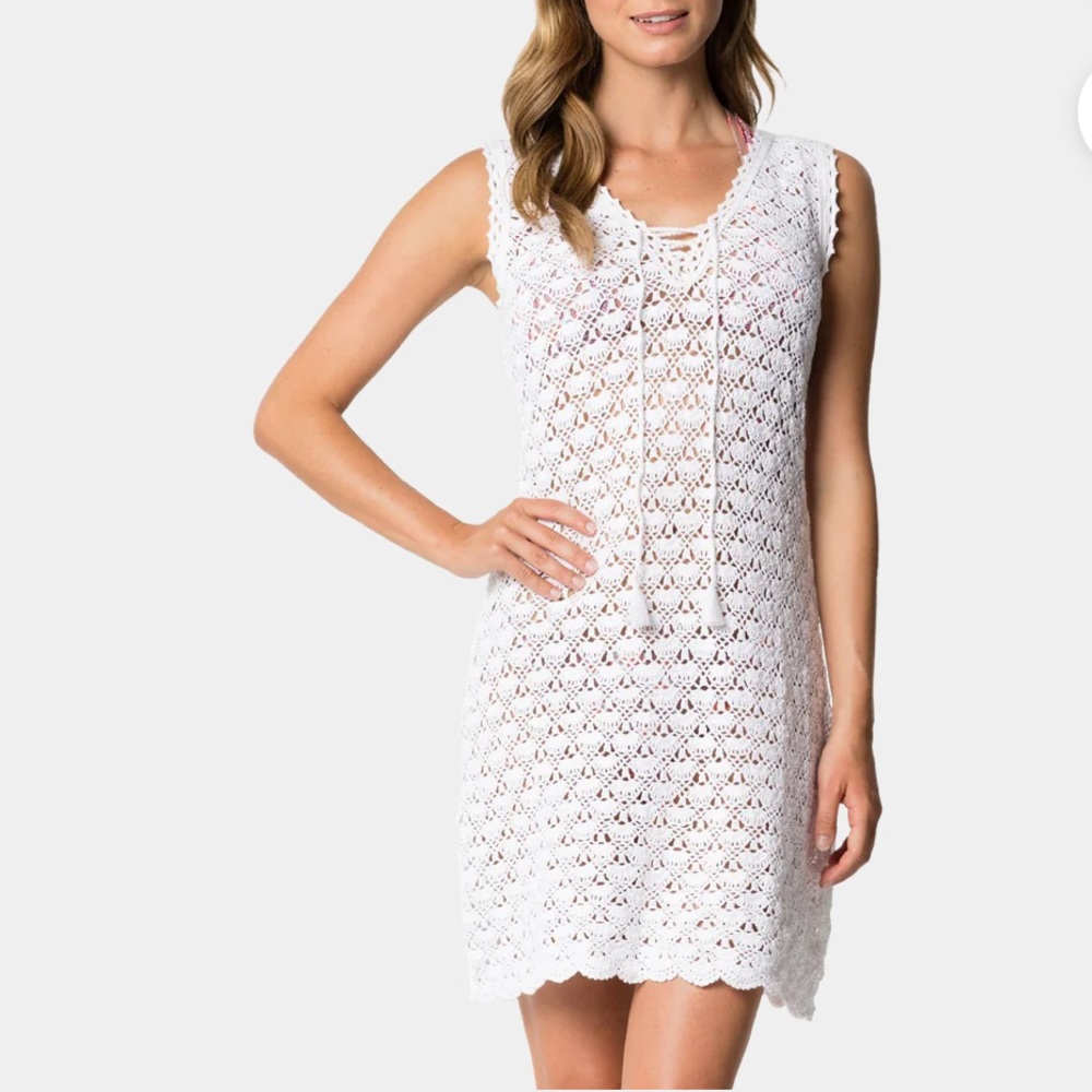 Letarte Sleeveless Crochet Lace-Up Dress - Picture 2 of 16